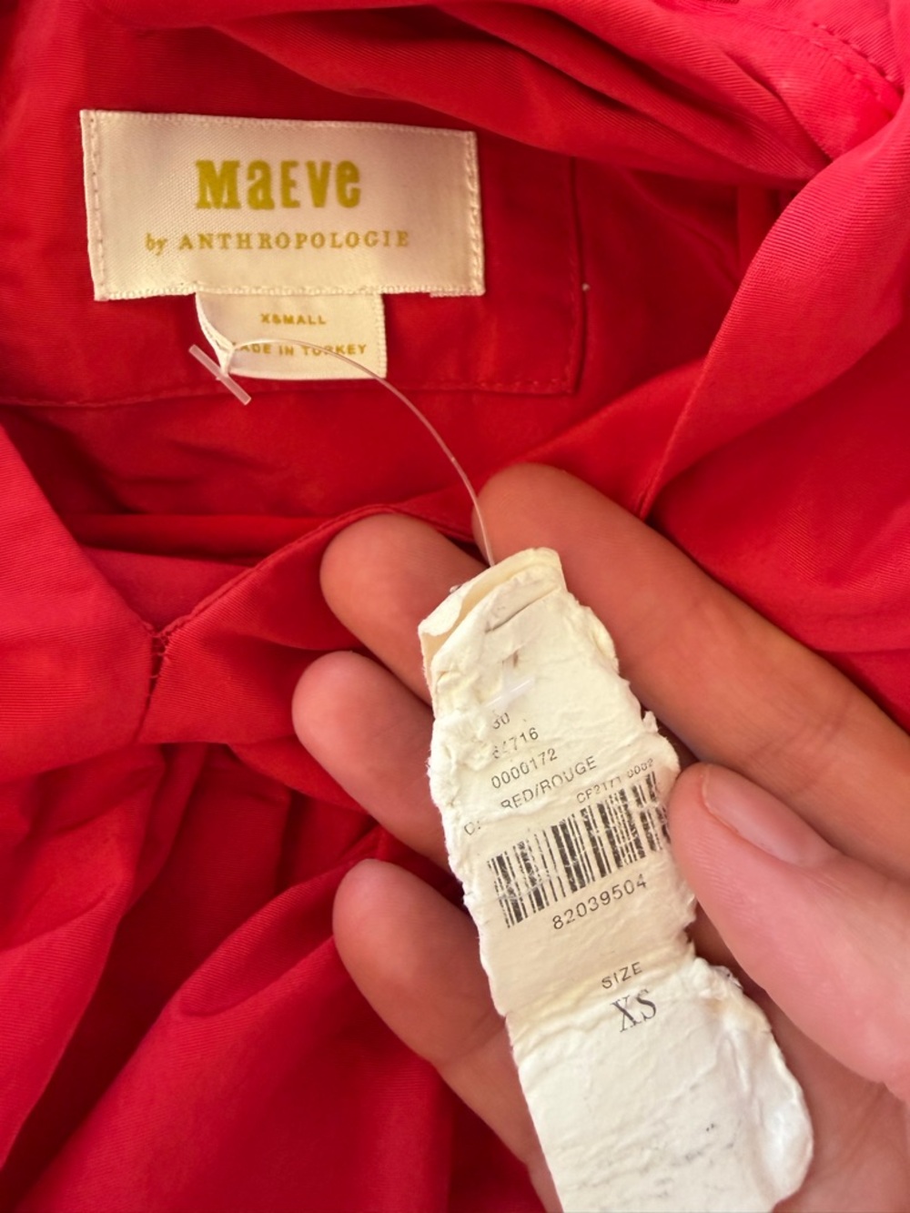 By Anthropologie Volume-Sleeve Babydoll Dress, XS - Picture 8 of 8